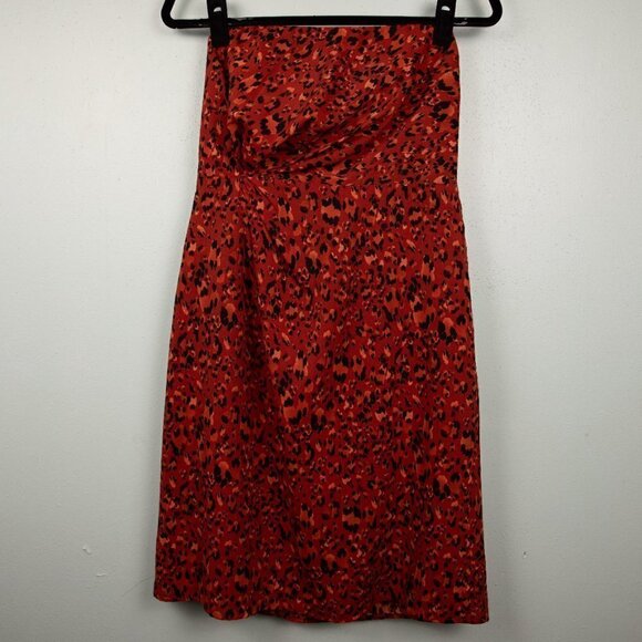 The Limited orange cheetah print strapless dress-6 - Picture 1 of 5